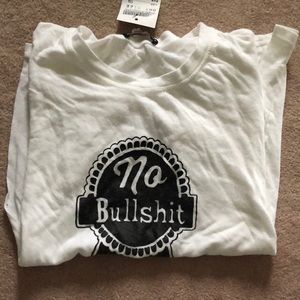 Brandy Melville No Bullshit White tee